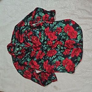 Vintage Victoria's Secret Gold Label Floral Print Button Down Sleep Gown